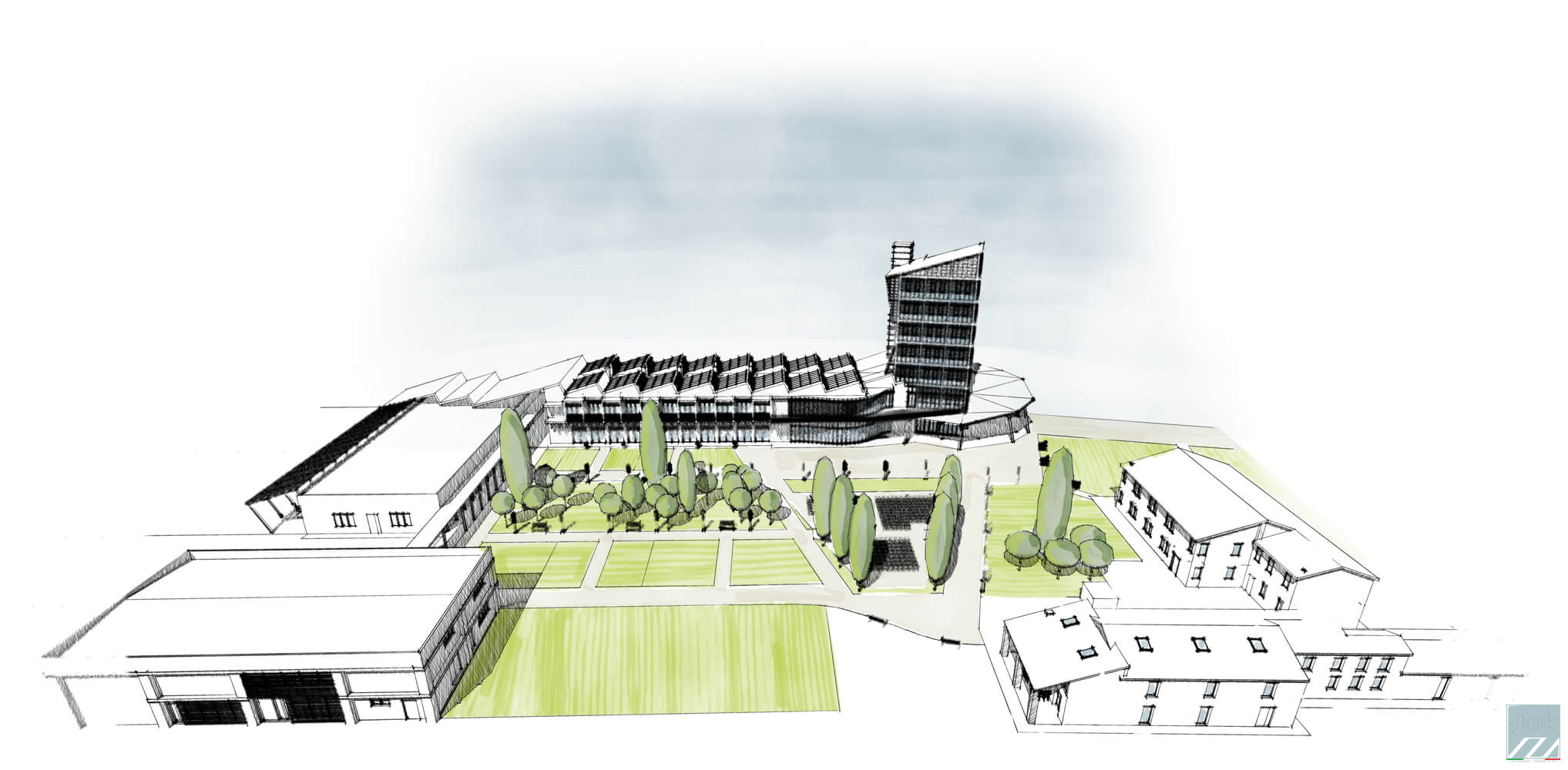 Schizzo progetto dall'alto