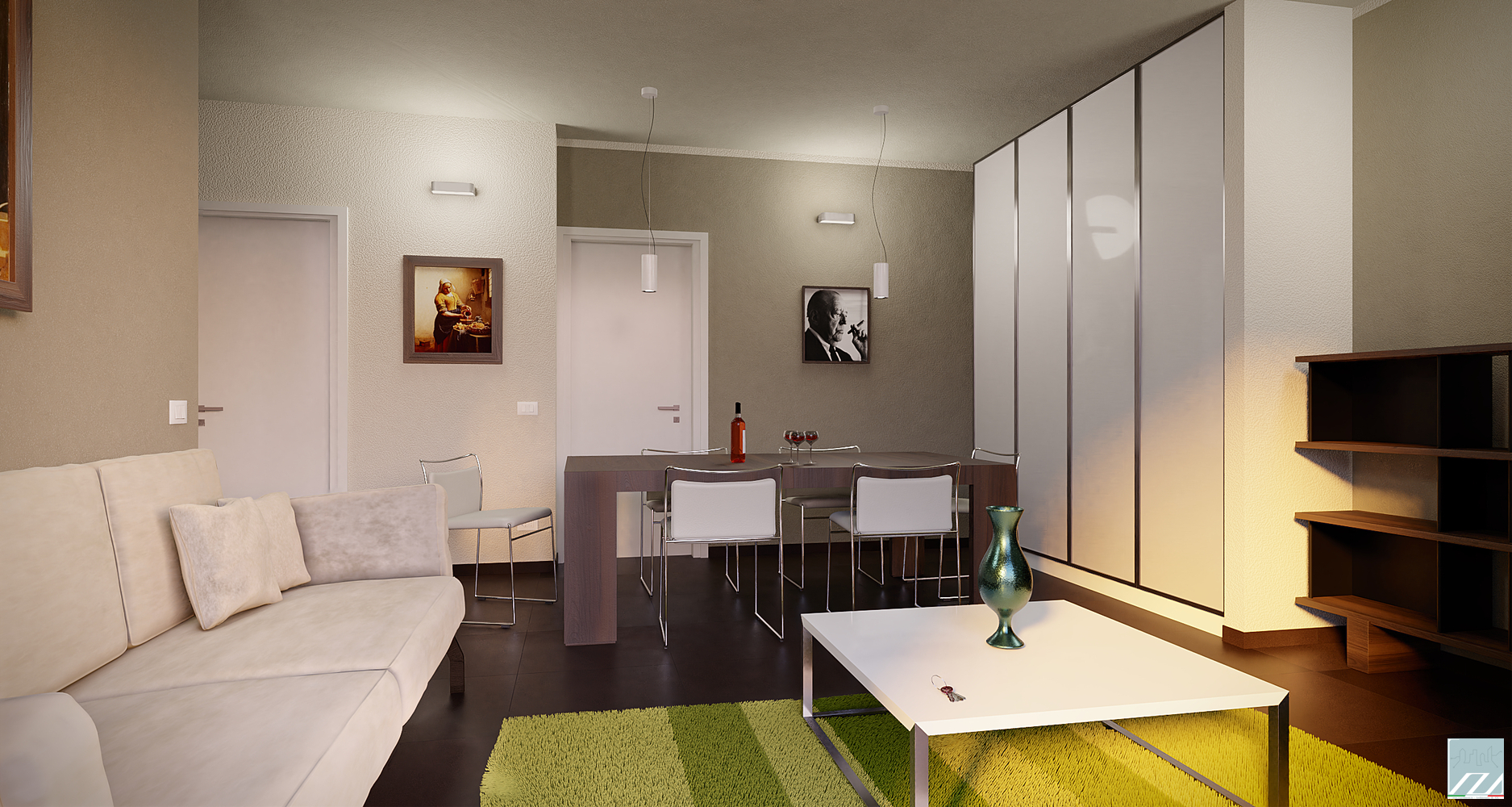 Vista soluzione alternativa zona giorno