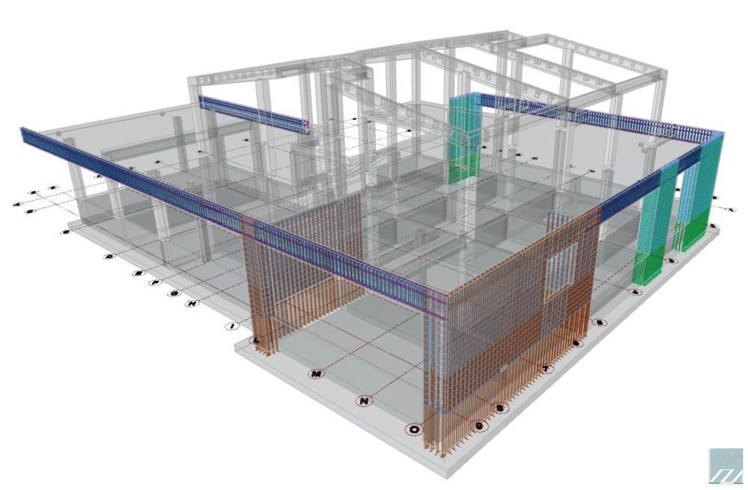 Vista delle armatura dei setti