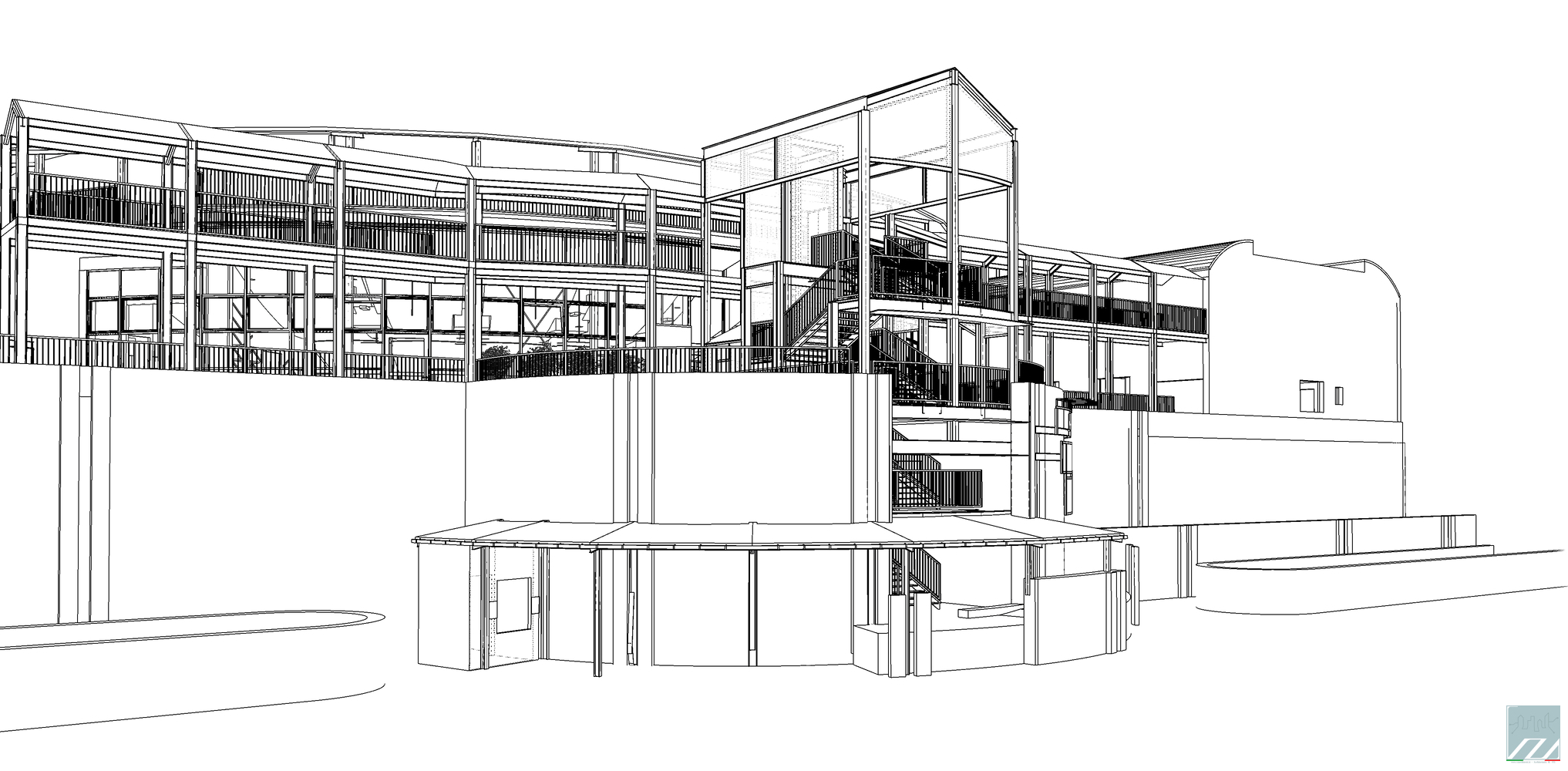 Vista complessiva del modello BIM