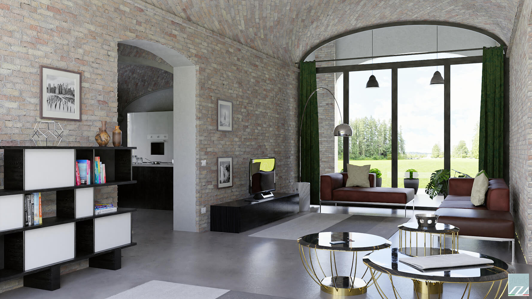 Vista del soggiorno dell'unità posta al primo giorno