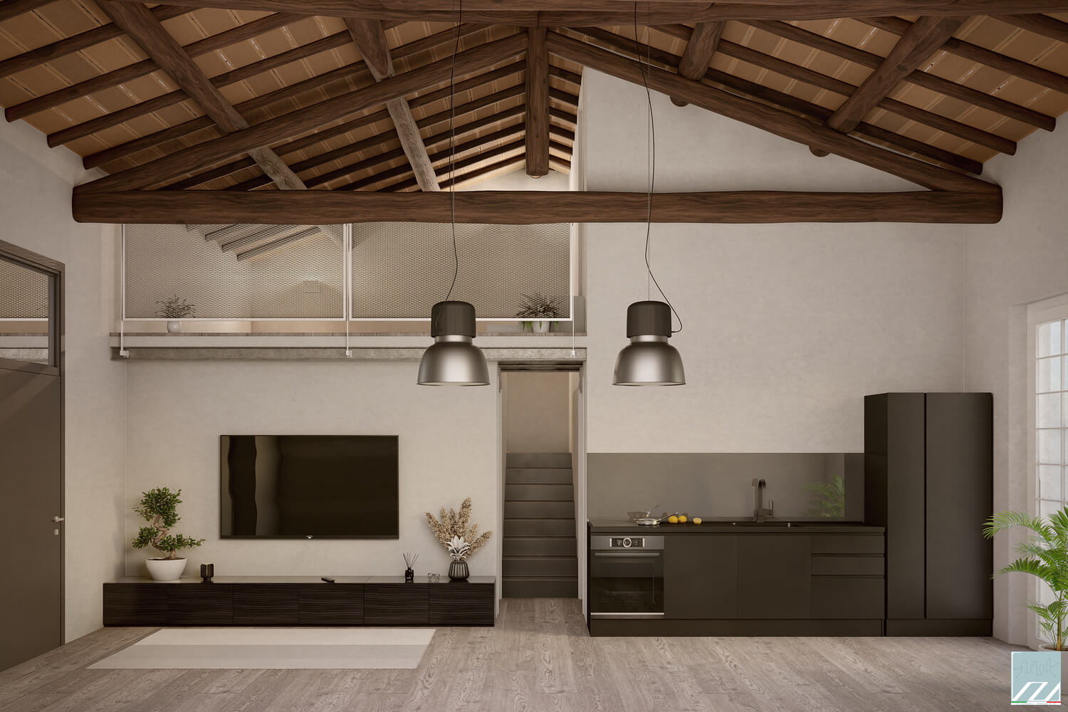 Vista della zona giorno