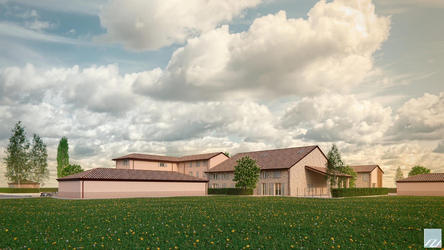 Vista dal retro del corpo principale